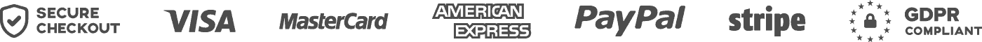 Guaranteed safe checkout: Visa, Mastercard, American Express, Discover, PayPal