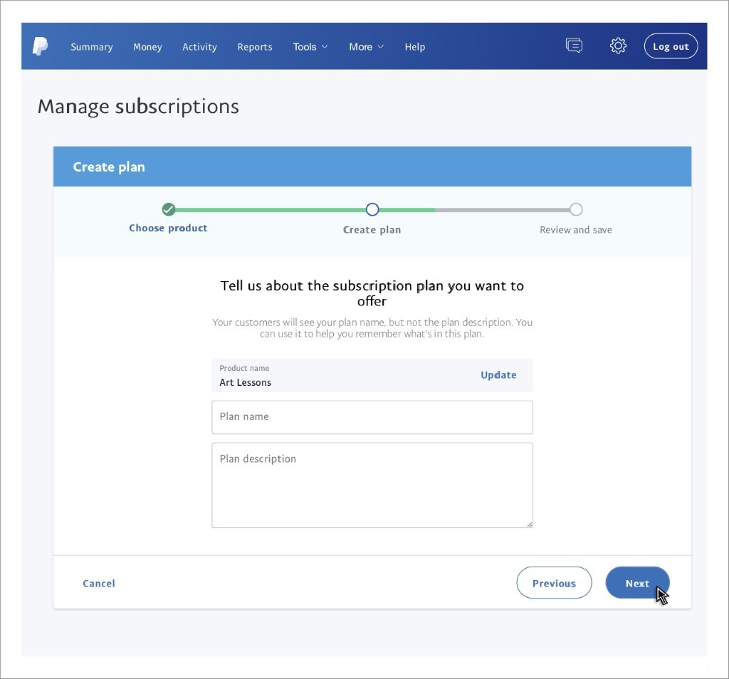 PayPal Subscription Setup Step 4