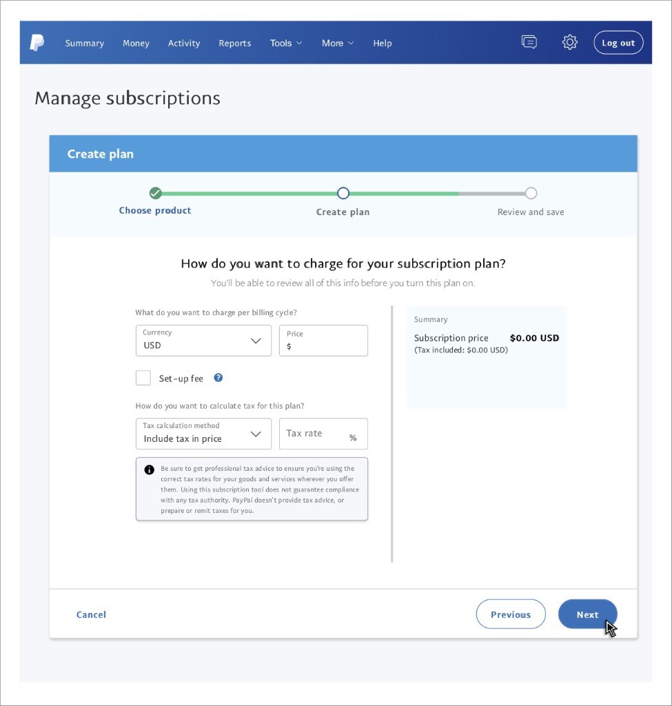 PayPal Subscription Setup Step5