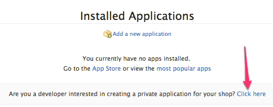 Set up a Private application in Shopify