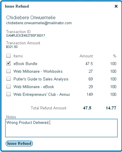 Adding a note on refund