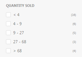 Facets by quantities sold