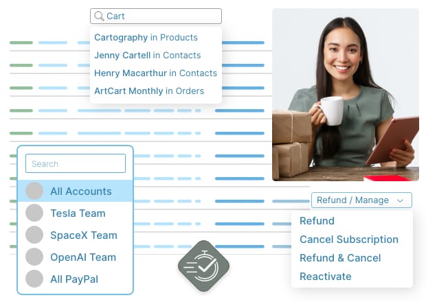 Search, refund and manage orders in seconds