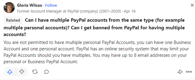 PayPal account manager's advice
