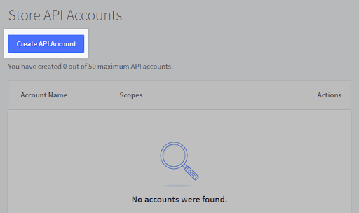 Create API accounts