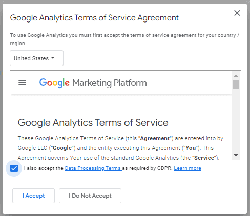 Google Analytics Terms