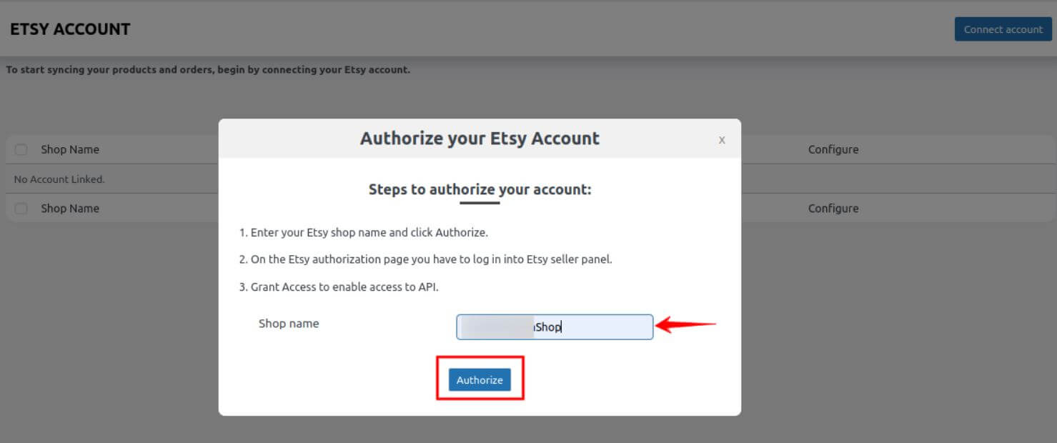 Authorize your account