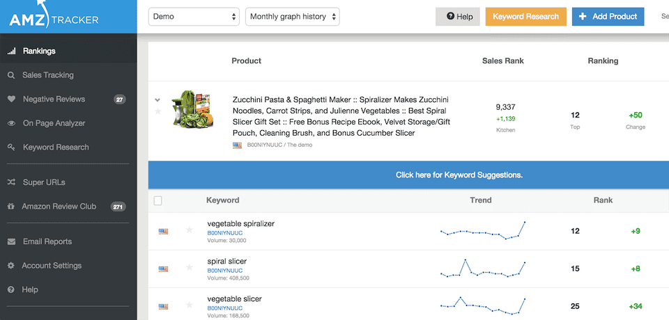 AMZ Tracker Dashboard | How to Find Best Selling Products on Amazon