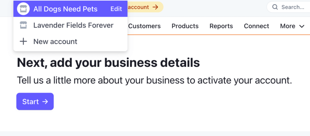 Select “+ New account”