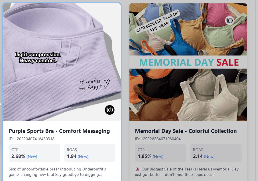 Creative analytics Triple Whale