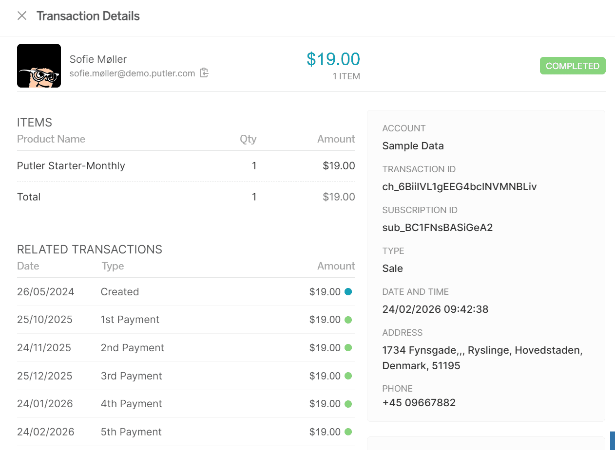 Transaction Details Card