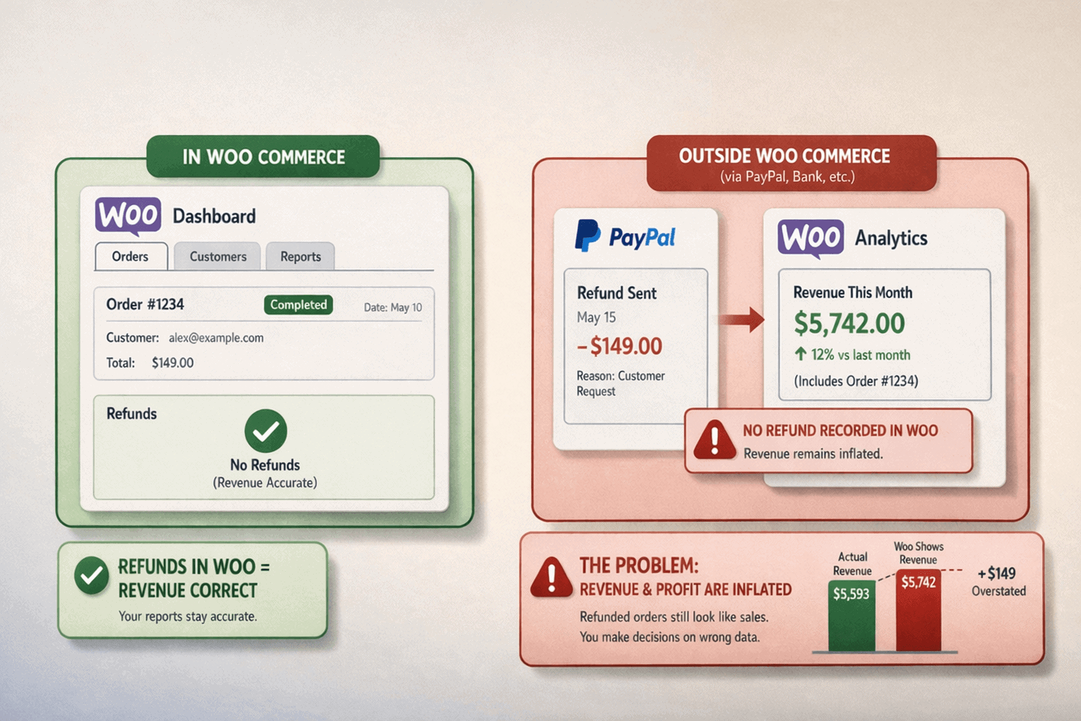 Refunds processed outside WooCommerce
