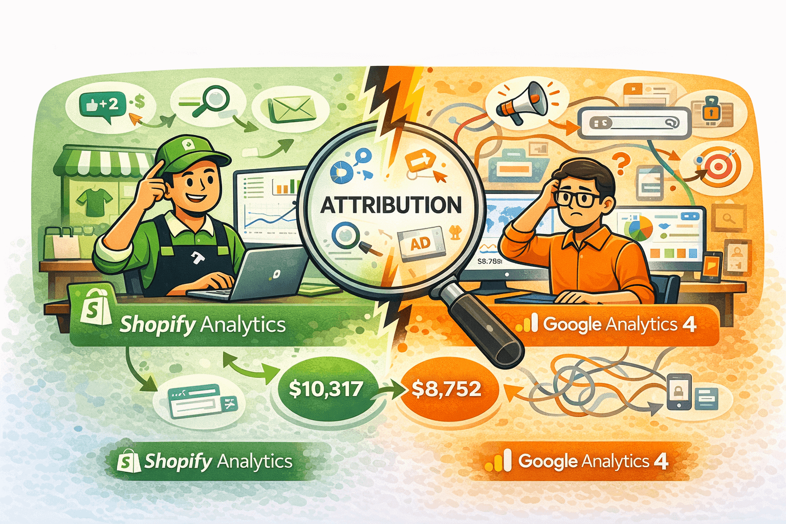 Shopify Analytics vs GA4 Attribution