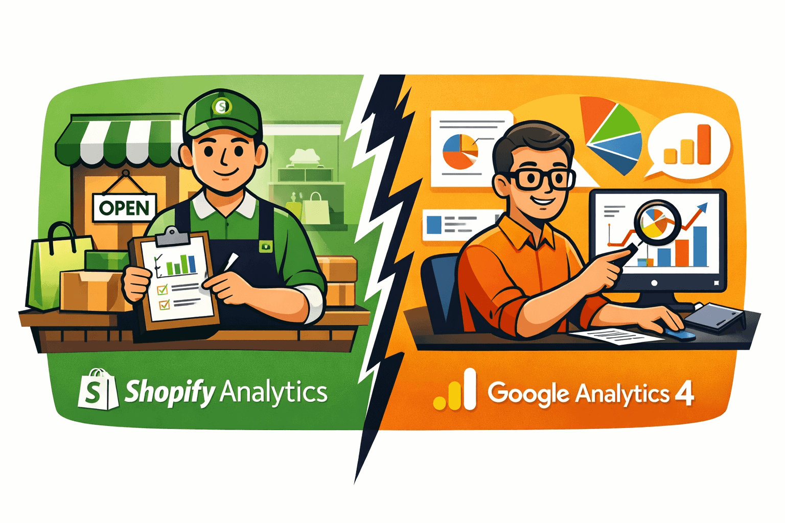 Shopify Analytics vs GA4