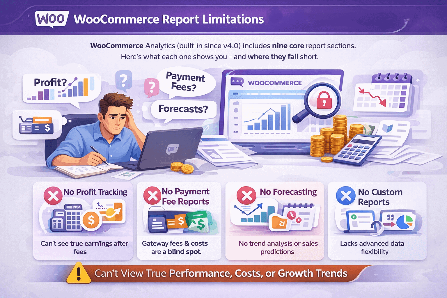 WooCommerce report limitations