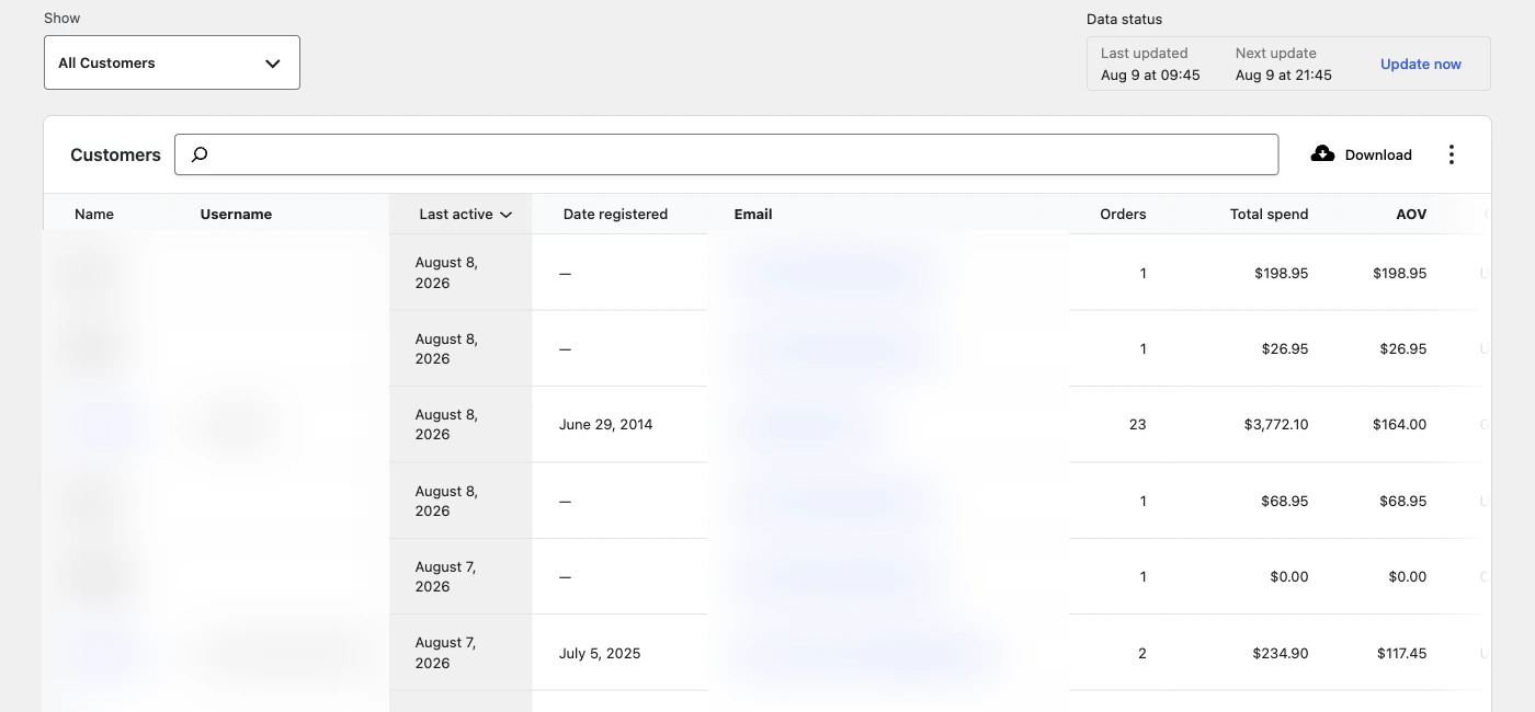 woocommerce-customer-analytics-core-customers